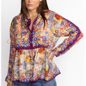 NWT Johnny Was ADALENA DERIVE BLOUSE 100% silk